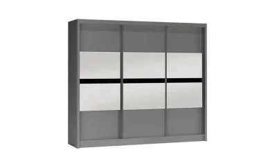 Dulap Batumi Grafit 250 Uși Glisante cu Oglindă