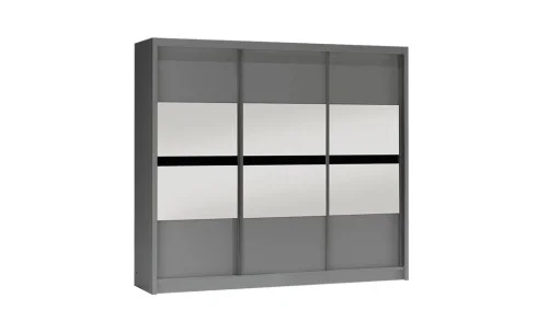 Dulap Batumi Grafit 250 Uși Glisante cu Oglindă