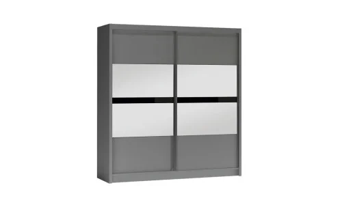 Dulap Batumi Grafit 203 Uși Glisante cu Oglindă