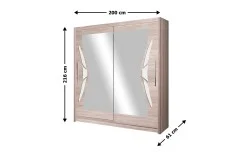 Dulap Dome DO8-20 Sonoma Uși Glisante cu Oglindă
