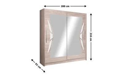 Dulap Dome DO8-20 Sonoma Uși Glisante cu Oglindă