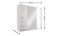 Dulap Lizbona 2 Usi Glisante Alb cu Oglinda 203  1