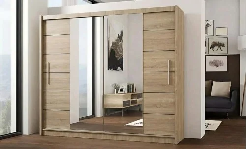Dulap Lizbona 2 Sonoma 203 Uși Glisante cu Oglindă