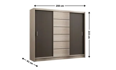 Dulap Sewilla Usi Glisante Sonoma/Lava 250 