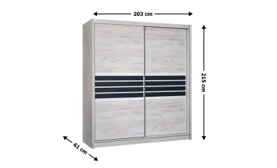 Dulap Turyn Craft / Grafit DAB 203 cu Uși Glisante