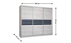 Dulap Turyn Craft / Grafit DAB 250 cu Uși Glisante