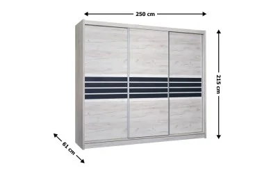 Dulap Turyn Craft / Grafit DAB 250 cu Uși Glisante