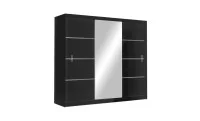 Dulap Vista Negru 250 Uși Glisante cu Oglindă