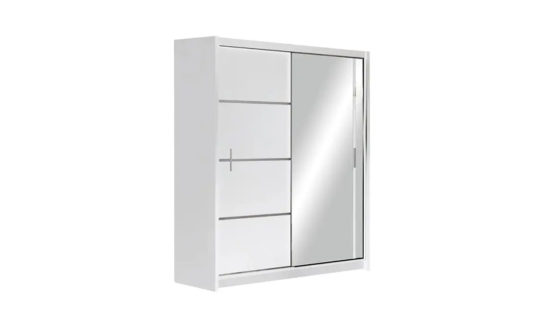 Dulap Vista Alb 150 Uși Glisante cu Oglindă