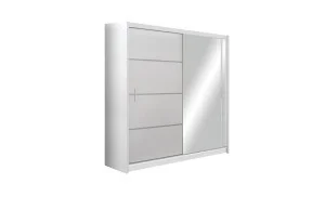 Dulap Vista Alb 180 Uși Glisante cu Oglindă