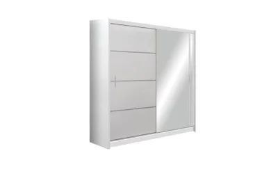 Dulap Vista Alb 180 Uși Glisante cu Oglindă