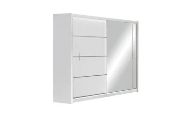 Dulap Vista Alb 203 Uși Glisante cu Oglindă