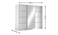 Dulap Vista Alb 250 Uși Glisante cu Oglindă