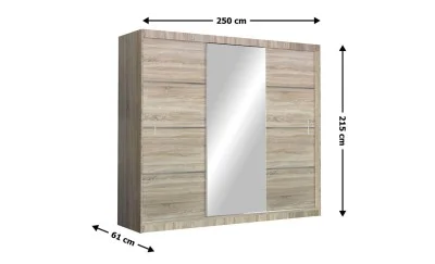 Dulap Vista Sonoma 250 Uși Glisante cu Oglindă