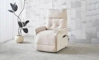 Fotoliu Rotativ cu Recliner Electric și Port Încărcare USB-C KJL6410 Bej