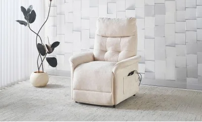 Fotoliu Rotativ cu Recliner Electric și Port Încărcare USB-C KJL6410 Bej