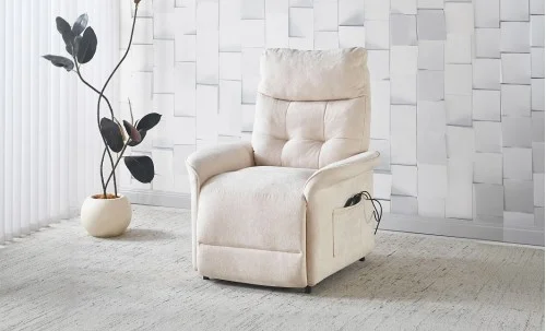 Fotoliu Rotativ cu Recliner Electric și Port Încărcare USB-C KJL6410 Bej