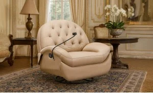 Fotoliul cu Recliner KJLC041 Bej, cu suport de telefon