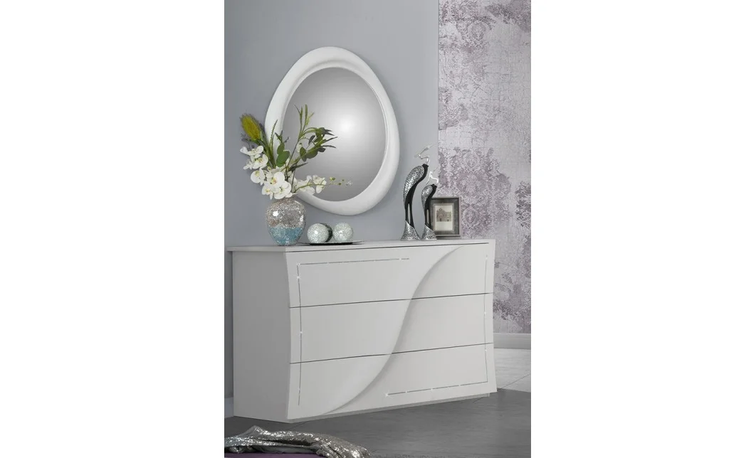 Dormitor Modern Mabel Bianco cu Dulap 2 Uși  2