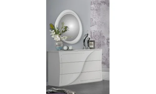 Dormitor Modern Mabel Bianco cu Dulap 2 Uși 