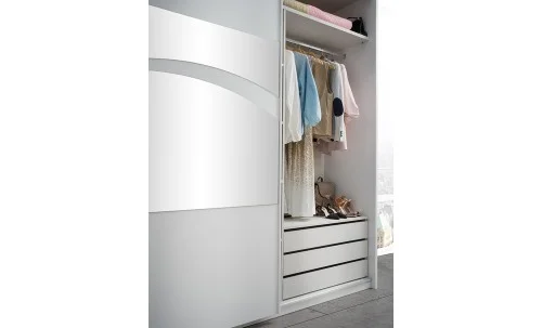 Dormitor Modern Mabel Bianco cu Dulap 2 Uși 