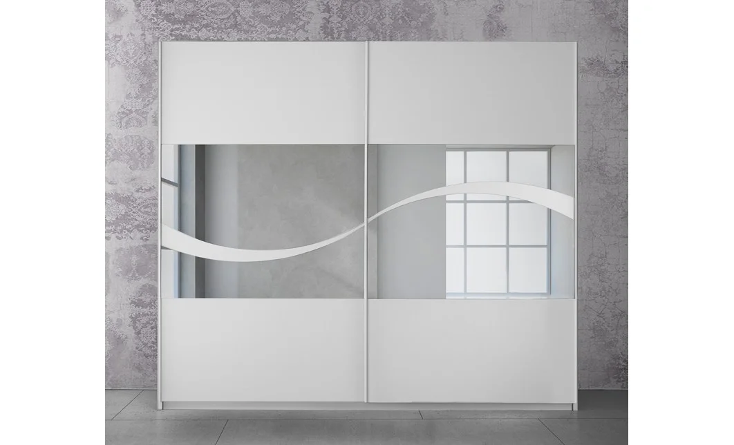 Dormitor Modern Mabel Bianco cu Dulap 2 Uși  6