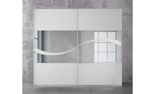 Dormitor Modern Mabel Bianco cu Dulap 2 Uși 