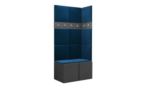 Cuier Hol Luca 9, Grafit/Albastru - Manila 26