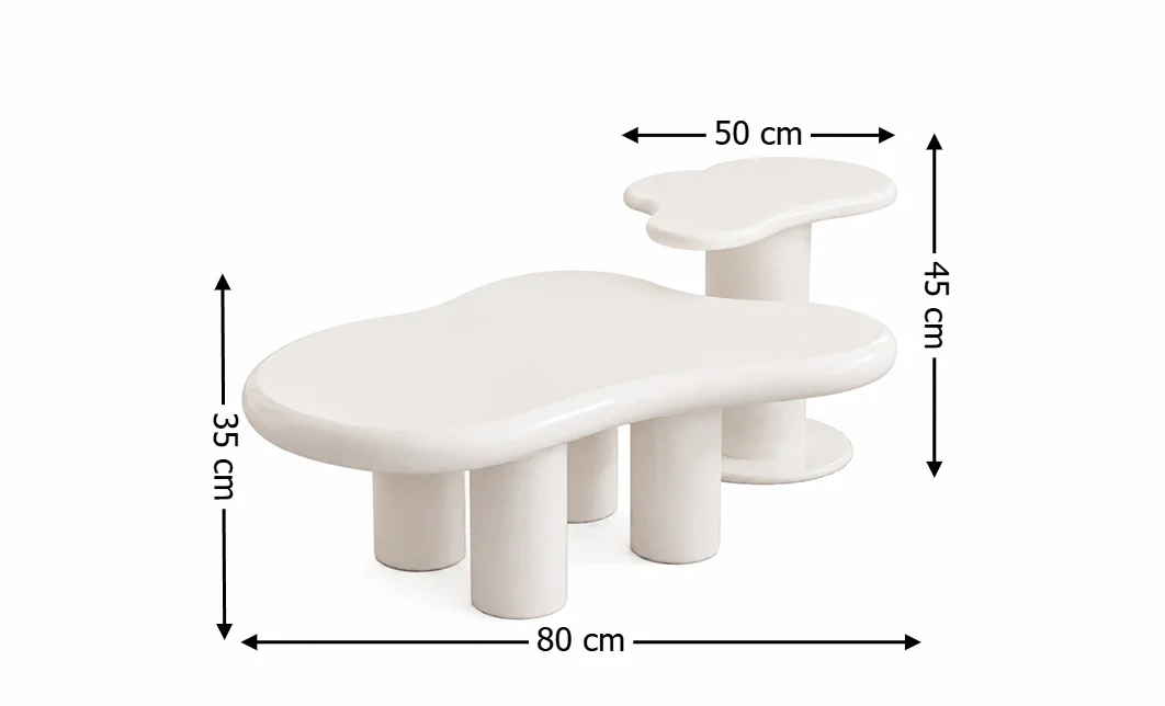 Set Măsuțe cafea CT6556 Alb 2