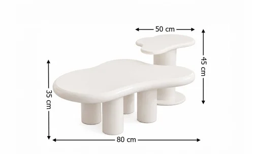 Set Măsuțe cafea CT6556 Alb