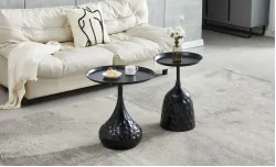 Set 2 Masute Cafea KJCT001 Negru