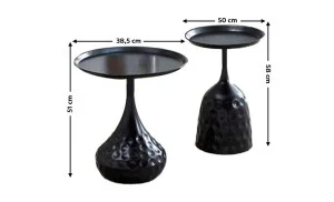 Set 2 Masute Cafea KJCT001 Negru