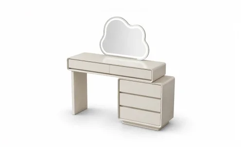 Măsuță Toaletă T6015 Albă Extensibilă cu 3 culori LED și Oglindă