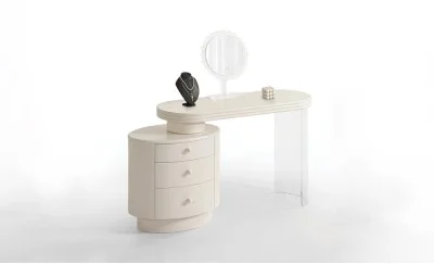 Măsuță Toaletă T651-3 Albă cu 3 culori LED și Oglindă