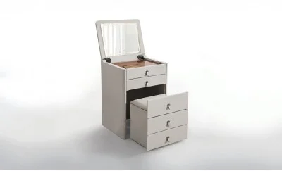 Măsuță Toaletă T658-4 Gri cu 3 culori LED și Oglindă