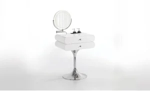 Măsuță Toaletă T660-2 Albă cu 3 culori LED și Oglindă