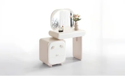 Măsuță Toaletă T661-4 Albă / Roz cu 3 culori LED și Oglindă