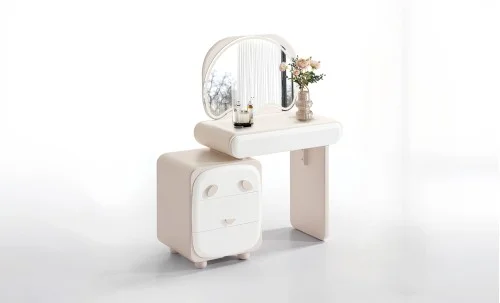 Măsuță Toaletă T661-4 Albă / Roz cu 3 culori LED și Oglindă