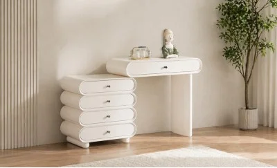 Măsuță Toaletă T668-5 Albă Extensibilă