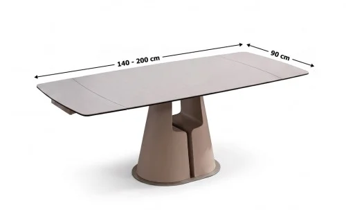 Masă Living Extensibilă Blat Ceramic Bej CT132