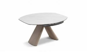 Masă Living Extensibilă Blat Ceramic Alb CT132