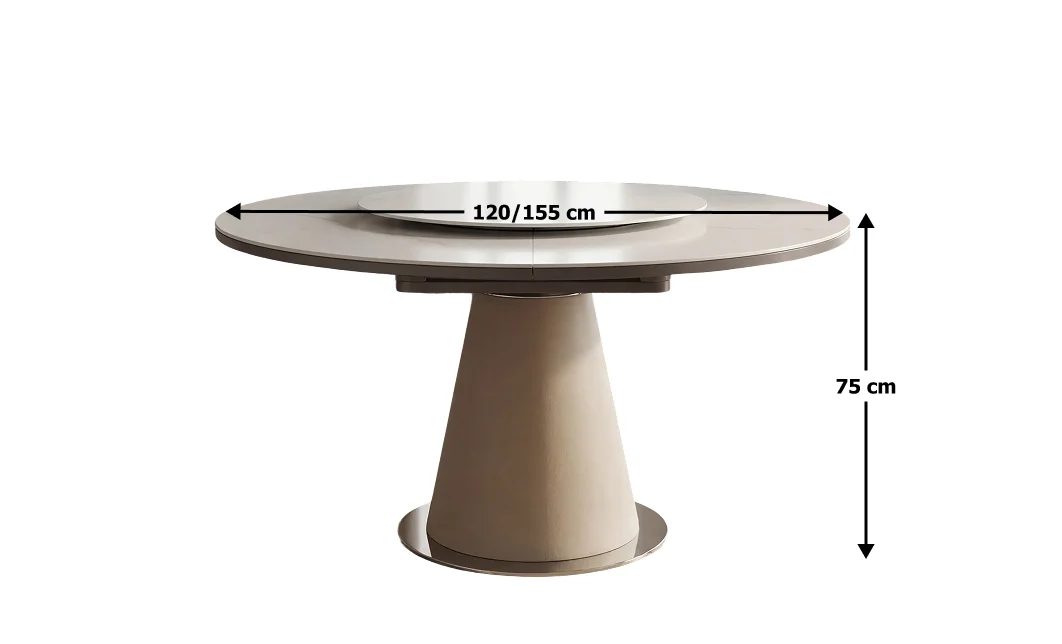 Masă Living Extensibilă CT163 cu Blat Ceramic Alb 1
