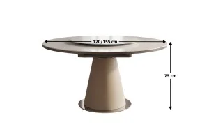Masă Living Extensibilă CT163 cu Blat Ceramic Alb