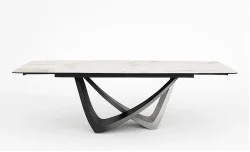 Masa Living Extensibila Blat Ceramic Alb Marmura CT230