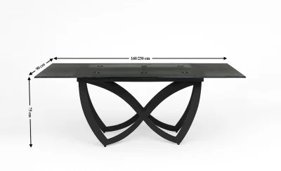 Masa Living Extensibila Blat Sticla Securizata Negru CT241