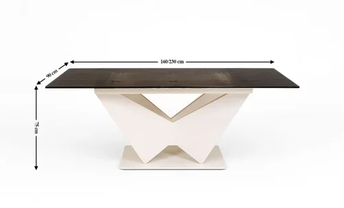 Masă Living Extensibilă cu Blat de Sticlă Securizată CT242