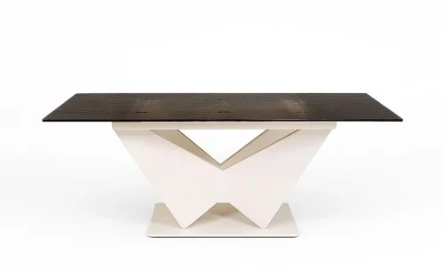 Masă Living Extensibilă cu Blat de Sticlă Securizată CT242