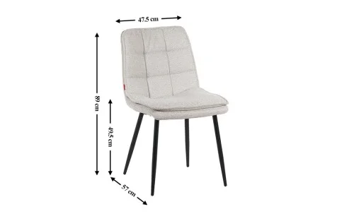 Set Masă Living Extensibilă DTM0101CS Bej cu 4 Scaune DCM2001AF Gri