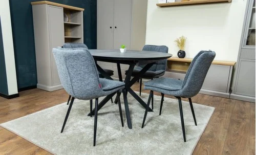 Set Masă Living Extensibilă Dobok Gri cu 4 Scaune DCM2001AF Gri