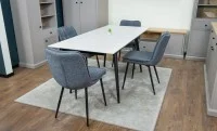 Set Masă Living Extensibilă DTM0101CS Bej cu 4 Scaune DCM2001AF Gri 2